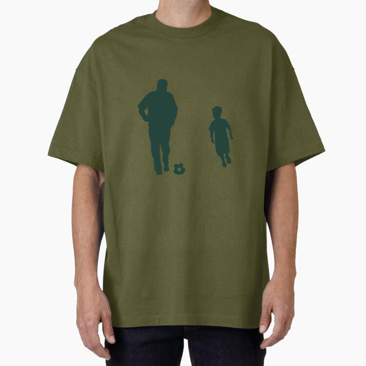 Adult Kid Soccer Playing Silhouette Oversized T-Shirt