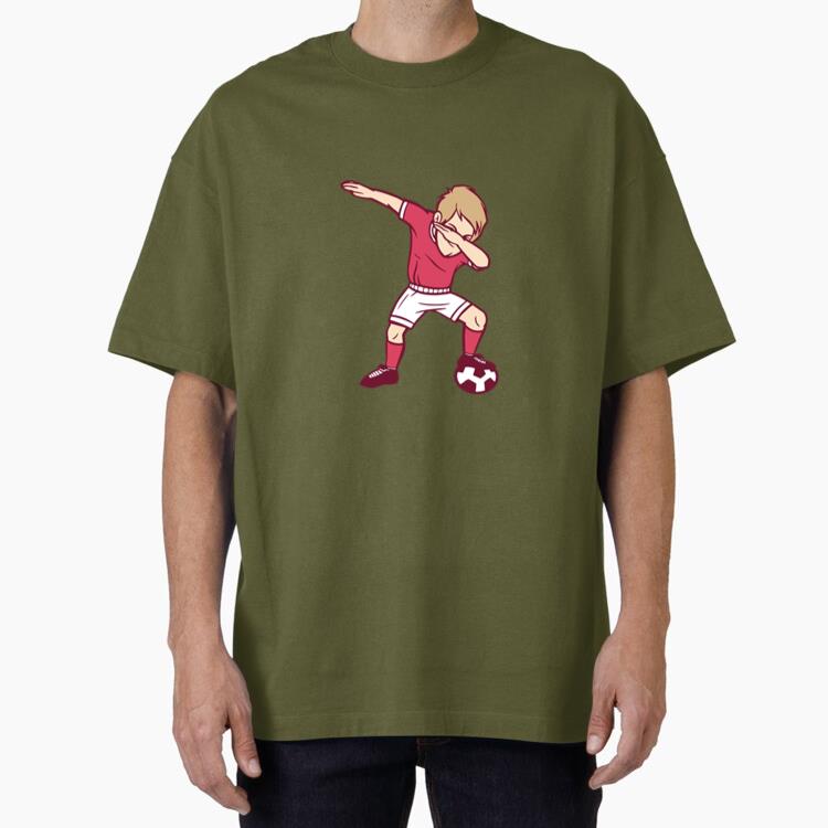Boy Soccer Player Dab Illustration Oversized T-Shirt