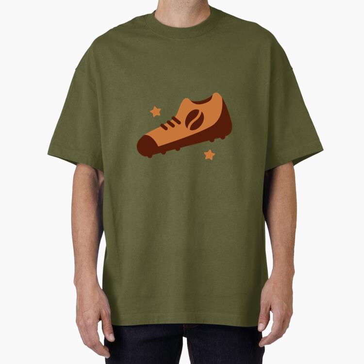 Brown Soccer Shoe With Stars On It Oversized T-Shirt