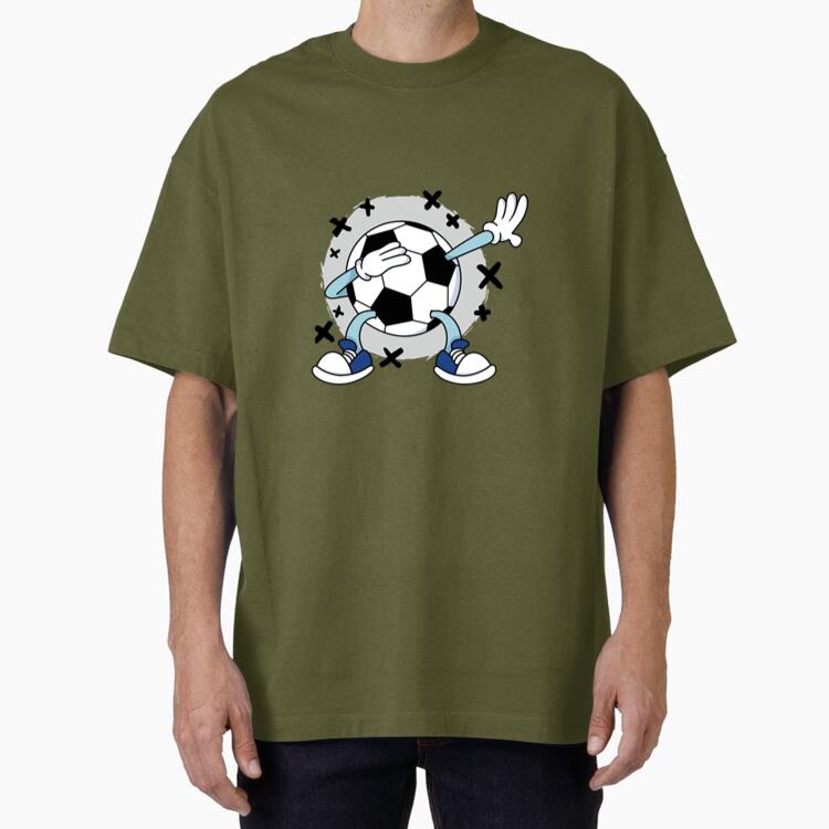 Cartoon Soccer Ball With A Pair Of Shoes And A Pair Of Hands Oversized T-Shirt