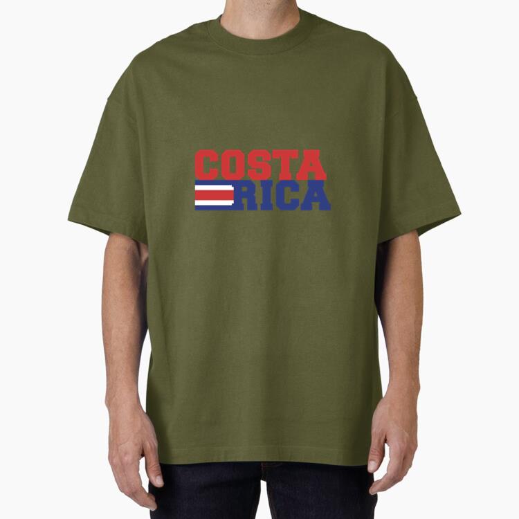 Costa Rica Soccer Team Sticker Oversized T-Shirt