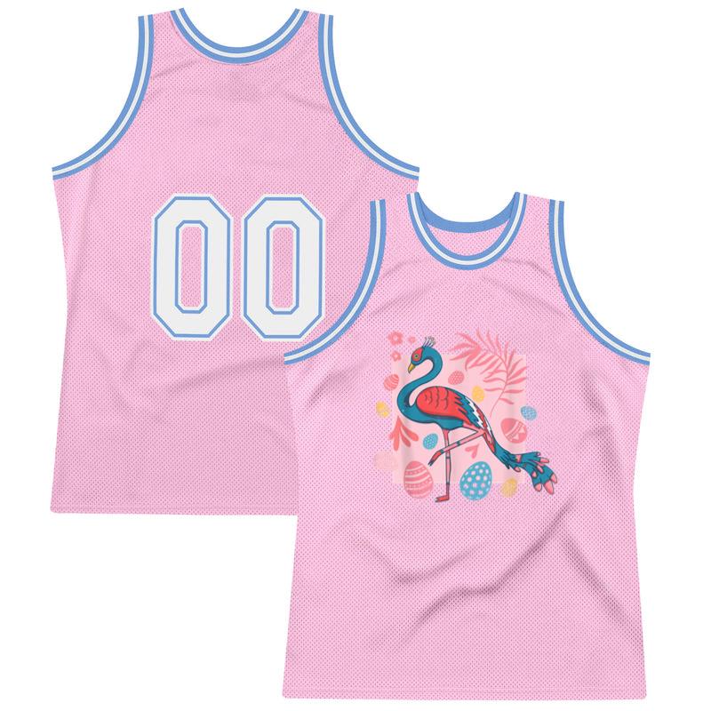 Easter Flamingo With Easter Basket Basketball Jersey