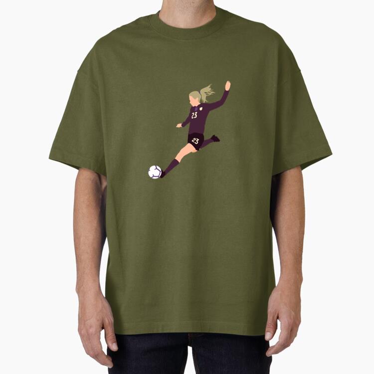 Female Soccer Player Flat Oversized T-Shirt