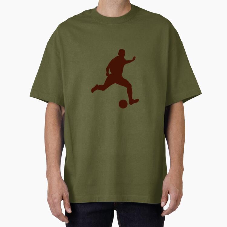 Football Player Soccer Silhouette Oversized T-Shirt