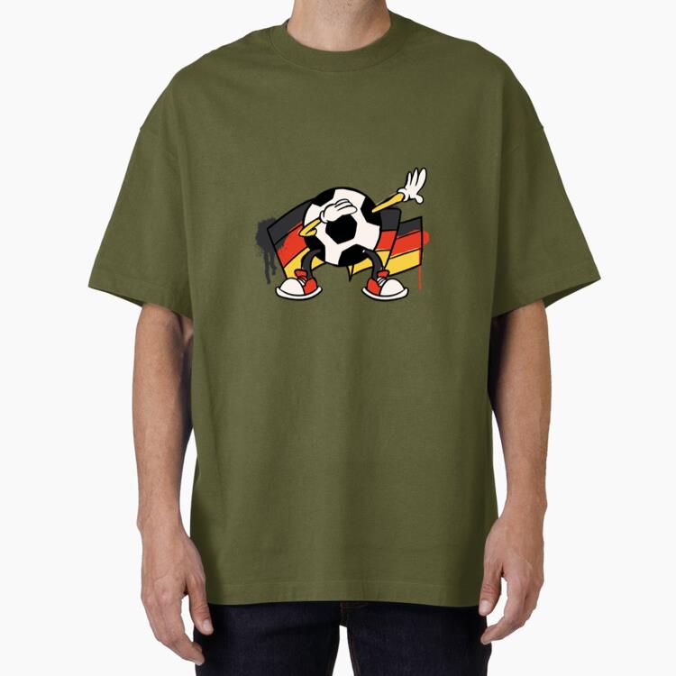 Germany Flag Soccer Ball Sport Character Oversized T-Shirt