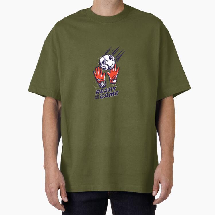 Goalkeeper Soccer Badge Hand Drawn Oversized T-Shirt