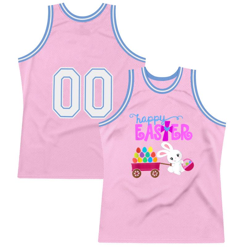 HAPPY EASTER Bunny Egg Hunt Basket Christian Girls Toddlers Basketball Jersey