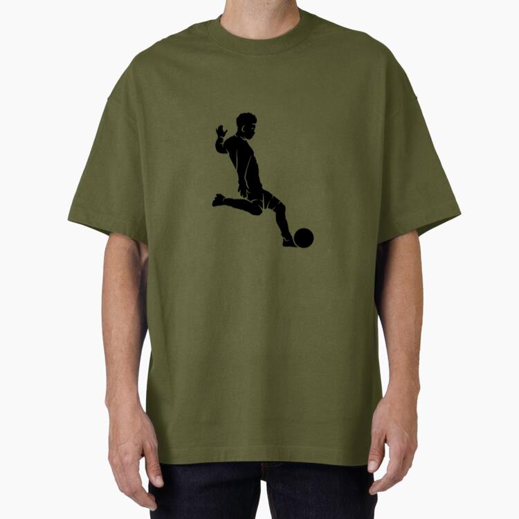 Kid Soccer Football Silhouette Oversized T-Shirt