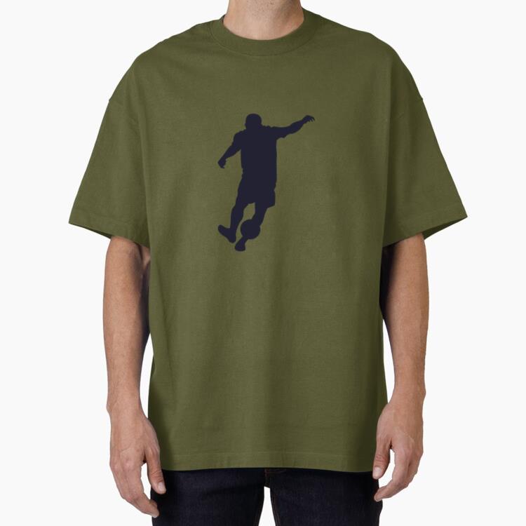 Male Playing Soccer Silhouette Oversized T-Shirt