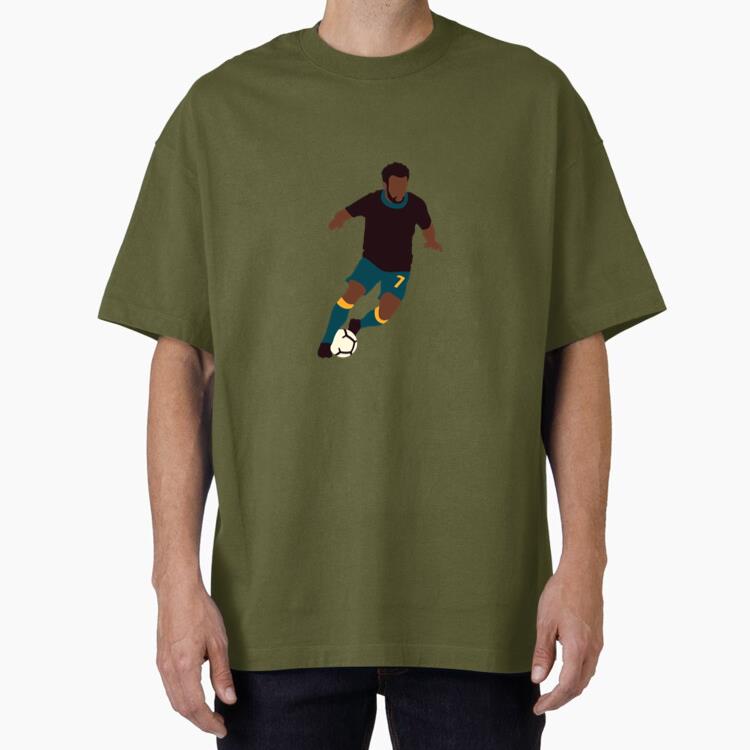 Male Soccer Player Dodging Flat Oversized T-Shirt