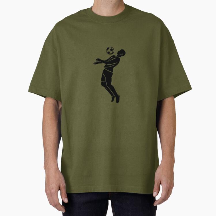 Man Playing Soccer Cut Out Oversized T-Shirt