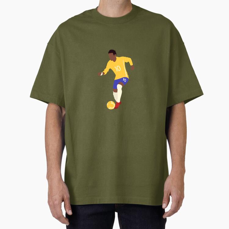 Man Soccer Kicking Football Flat Oversized T-Shirt