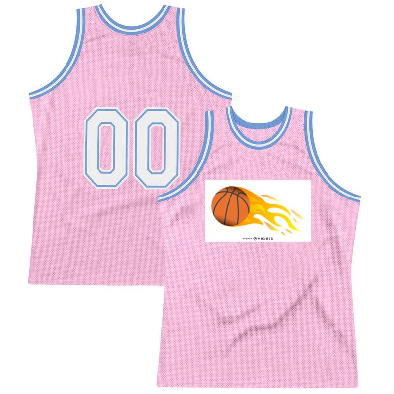 Realistic Basketball On Fire Basketball Jersey